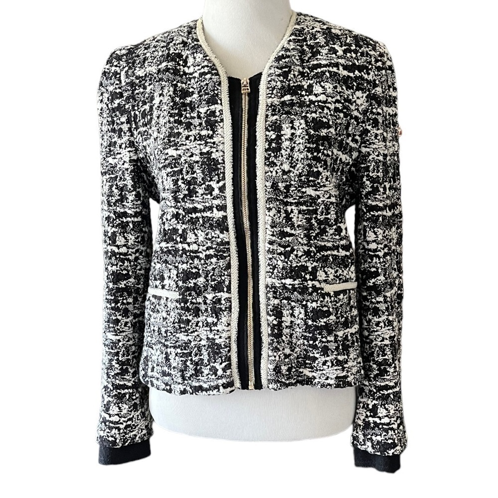 SANDRO Paris Tweed Pattern Evening Jacket SZ 40